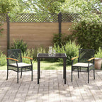 vidaXL Garten Essgruppe mit Kissen 3 pcs Schwarz Rattan