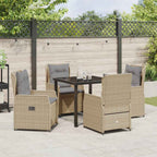 vidaXL Garten Essgruppe 5 pcs Beige und Hellgrau Poly-Rattan