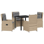 vidaXL Garten Essgruppe 5 pcs Beige und Hellgrau Poly-Rattan