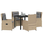 vidaXL Garten Essgruppe 5 pcs Beige und Hellgrau Poly-Rattan