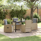 vidaXL Garten Essgruppe 5 pcs Beige und Hellgrau Poly-Rattan