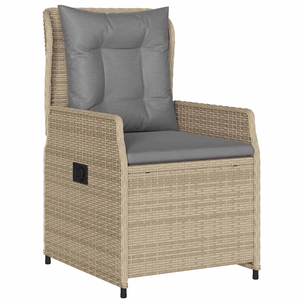 vidaXL Garten Essgruppe 9 pcs Beige und Hellgrau Poly-Rattan