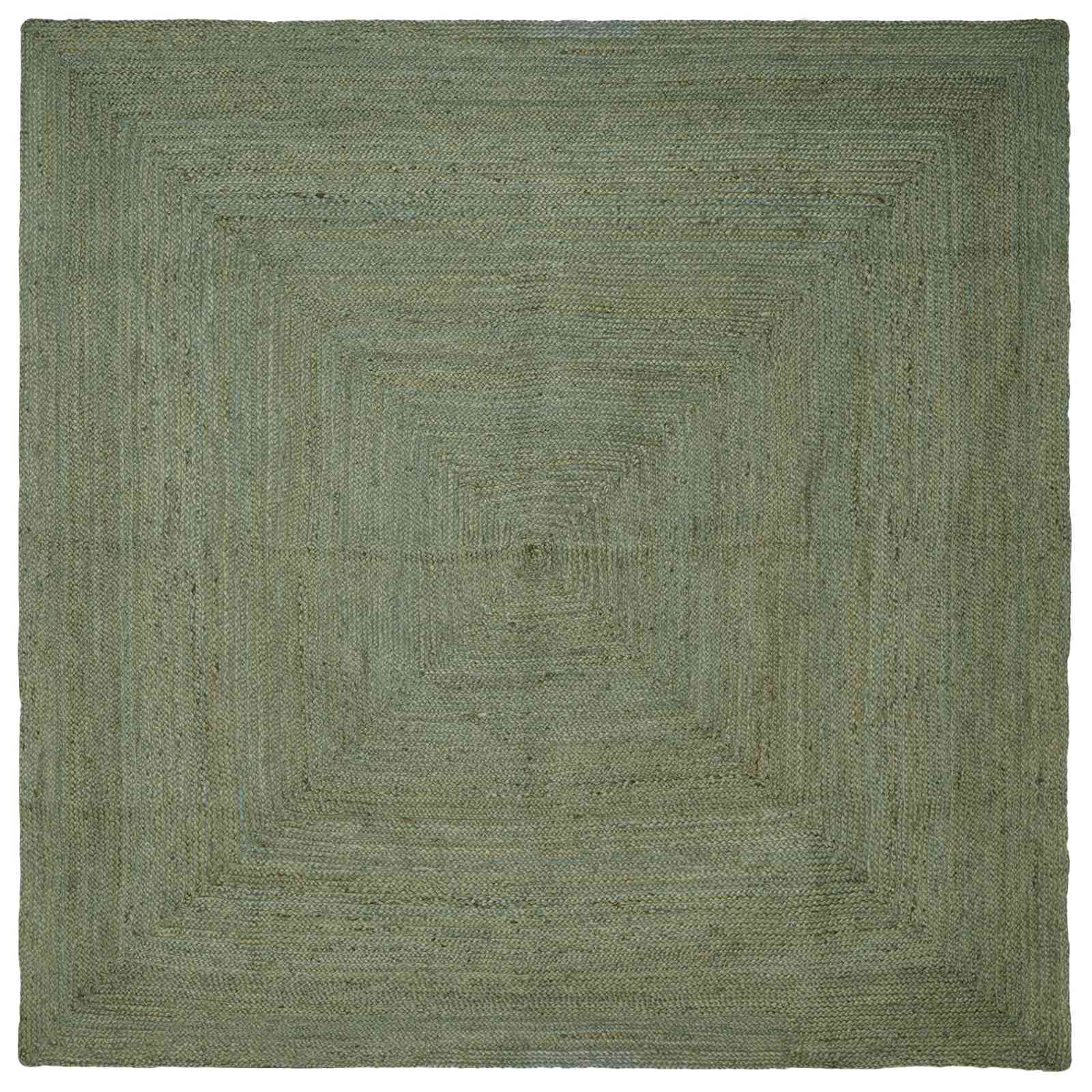 vidaXL Bereichsteppiche Quadratisch Olive Grün 200 x 200 cm Jute