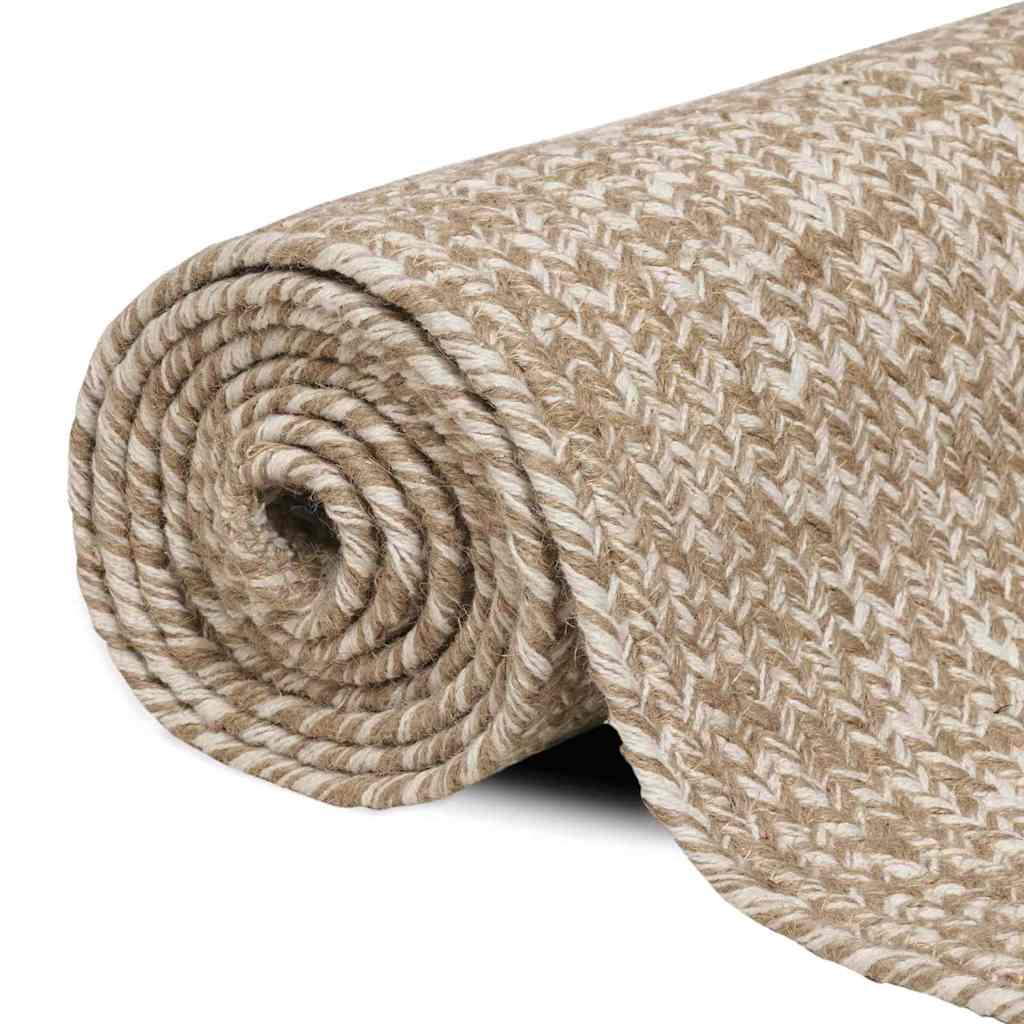 vidaXL Bereichsteppiche Natürlich und Weiß 60 x 110 cm Jute
