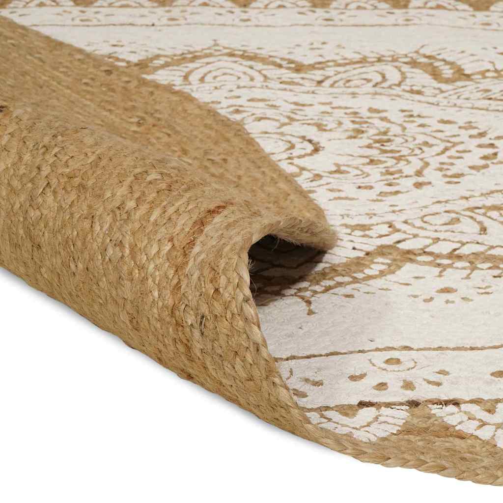 vidaXL Bereichsteppiche Floral Natur mit weißem Druck 100 x 152 cm