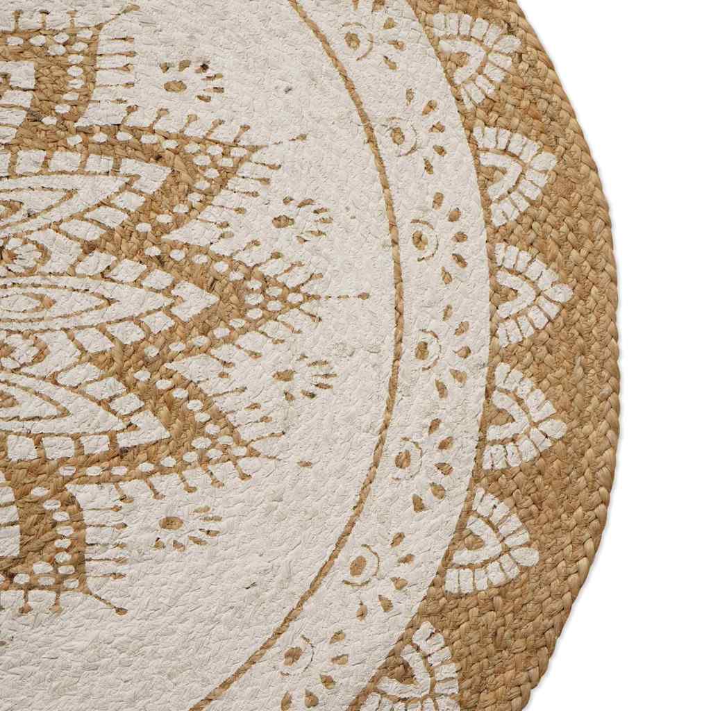 vidaXL Bereichsteppiche Floral Natur mit weißem Druck 100 x 152 cm