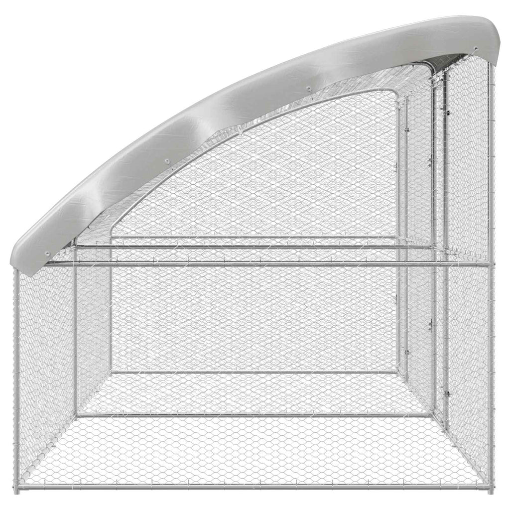 vidaXL Hühnerkäfig 2 pcs Silber 400 x 200 x 200 cm Stahl und PE