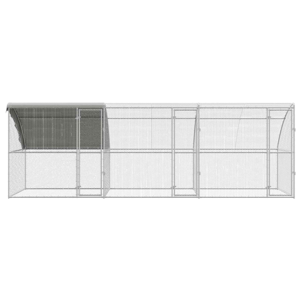 vidaXL Hühnerkäfig 3 pcs Silber 600 x 200 x 200 cm Stahl und PE