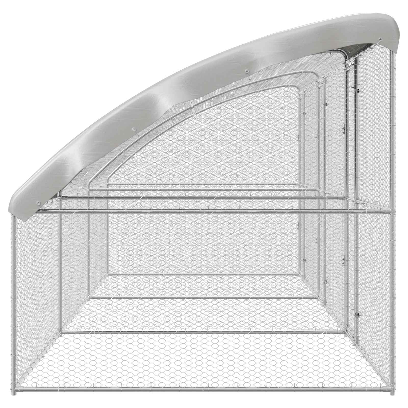 vidaXL Hühnerkäfig 3 pcs Silber 600 x 200 x 200 cm Stahl und PE