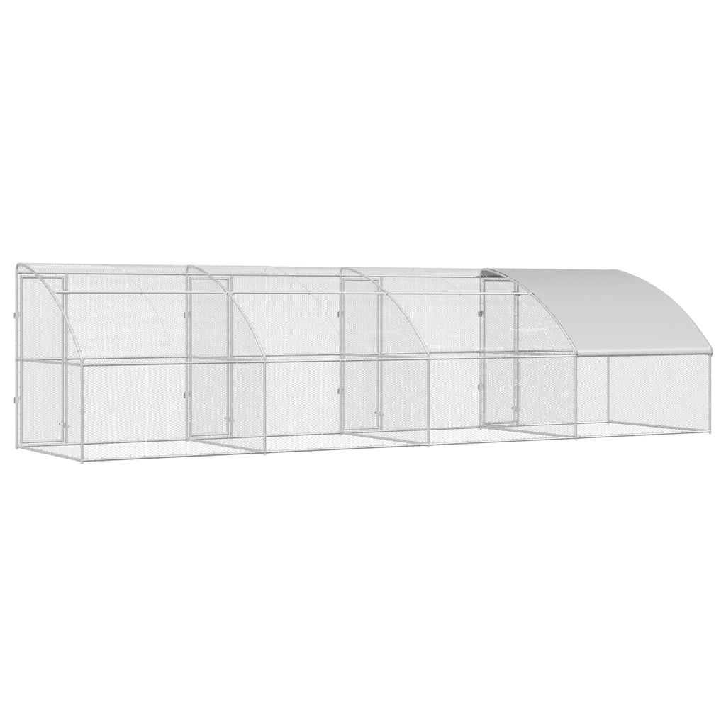 vidaXL Hühnerkäfig 4 pcs Silber 800 x 200 x 200 cm Stahl und PE