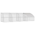 vidaXL Hühnerkäfig 4 pcs Silber 800 x 200 x 200 cm Stahl und PE