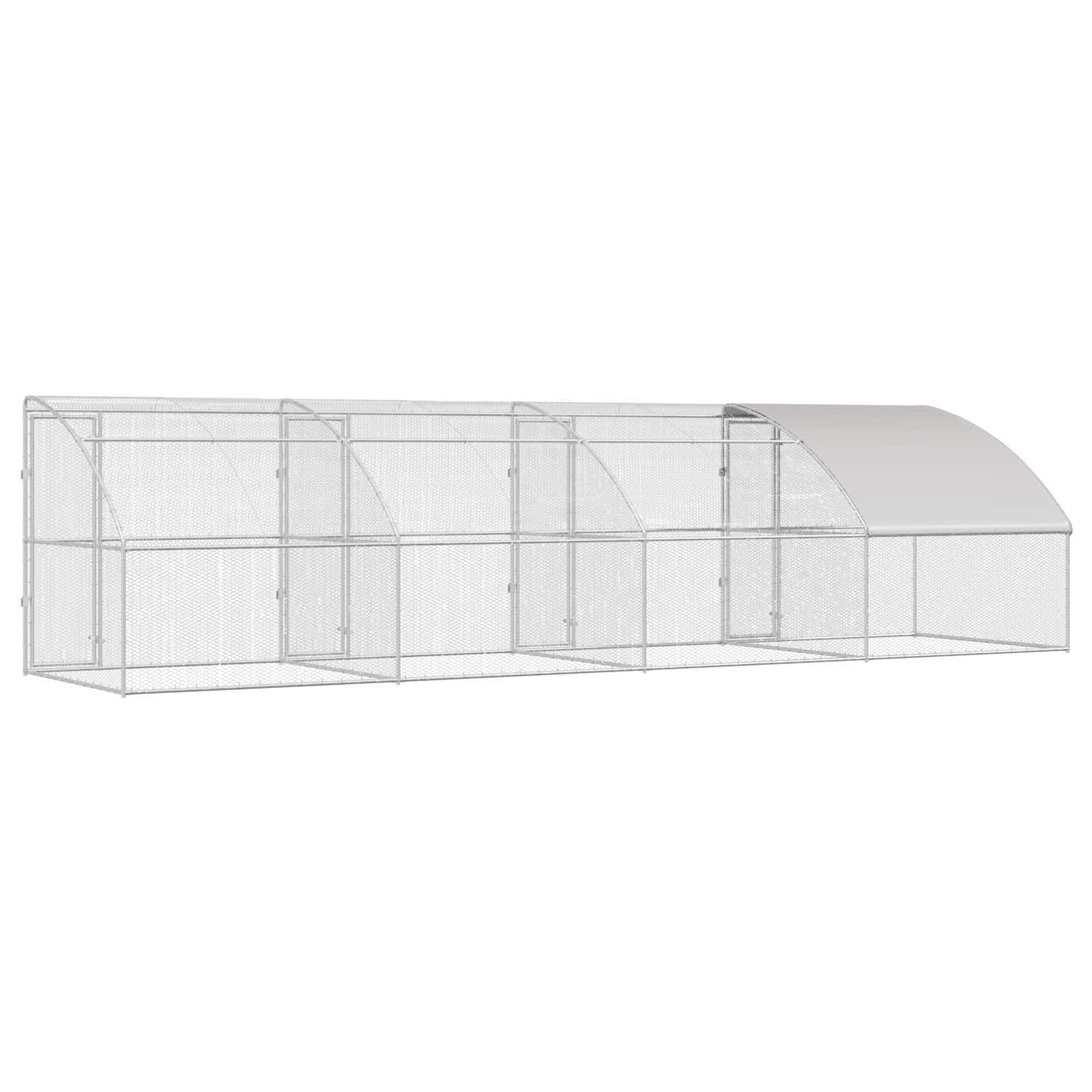 vidaXL Hühnerkäfig 4 pcs Silber 800 x 200 x 200 cm Stahl und PE