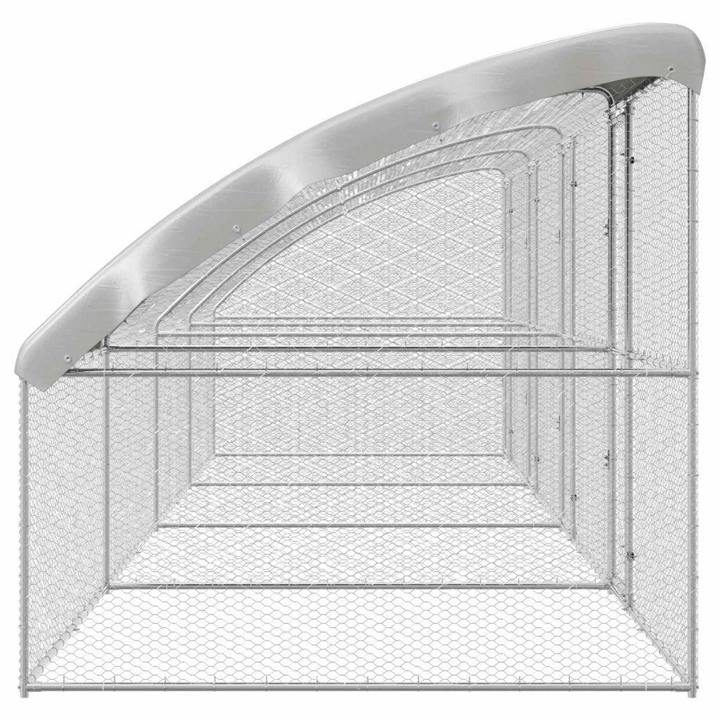 vidaXL Hühnerkäfig 4 pcs Silber 800 x 200 x 200 cm Stahl und PE