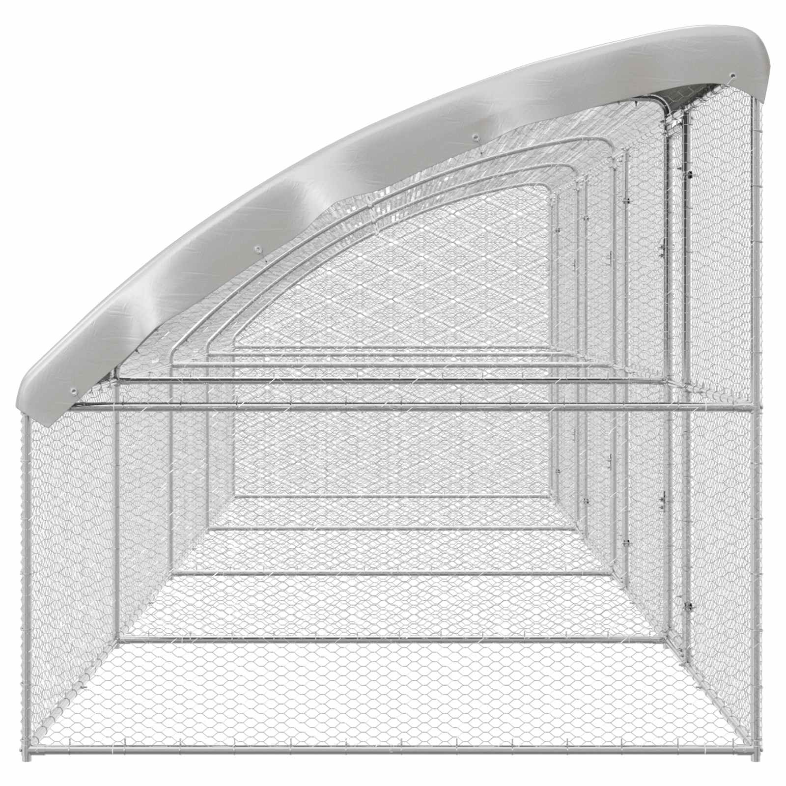 vidaXL Hühnerkäfig 4 pcs Silber 800 x 200 x 200 cm Stahl und PE