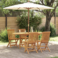 vidaXL Garten Essgruppe 5 pcs Braun Massivholz Teak
