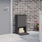 vidaXL Paketdrop-Box mit Speicher Schwarz 44 x 22 x 82 cm Stahl