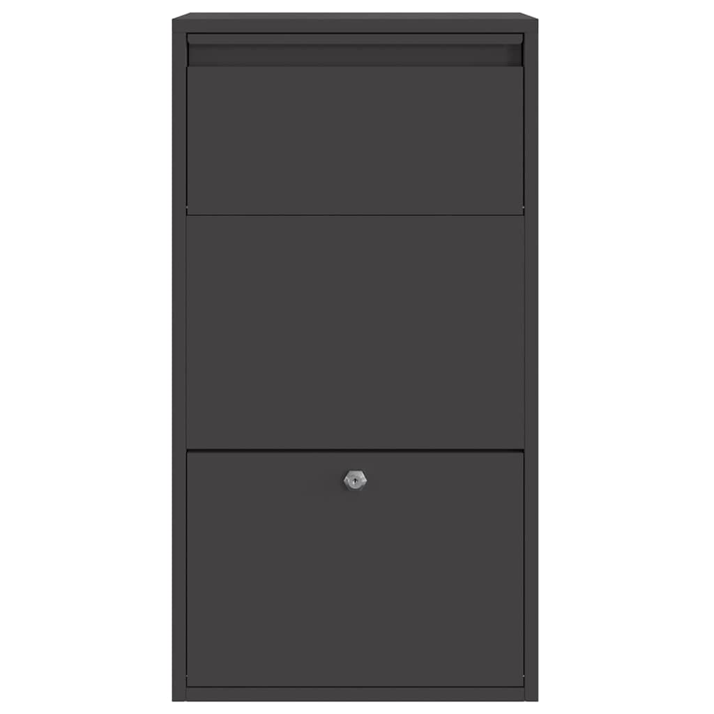 vidaXL Paketdrop-Box mit Speicher Schwarz 44 x 22 x 82 cm Stahl
