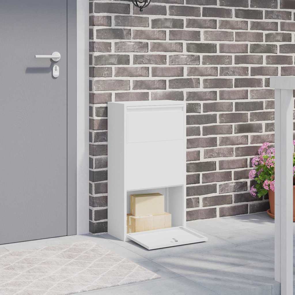 vidaXL Paketdrop-Box mit Speicher mit Tür Weiß 44 x 22 x 82 cm Stahl