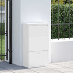 vidaXL Paketdrop-Box mit Speicher mit Tür Weiß 44 x 22 x 82 cm Stahl