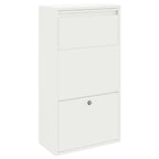 vidaXL Paketdrop-Box mit Speicher mit Tür Weiß 44 x 22 x 82 cm Stahl