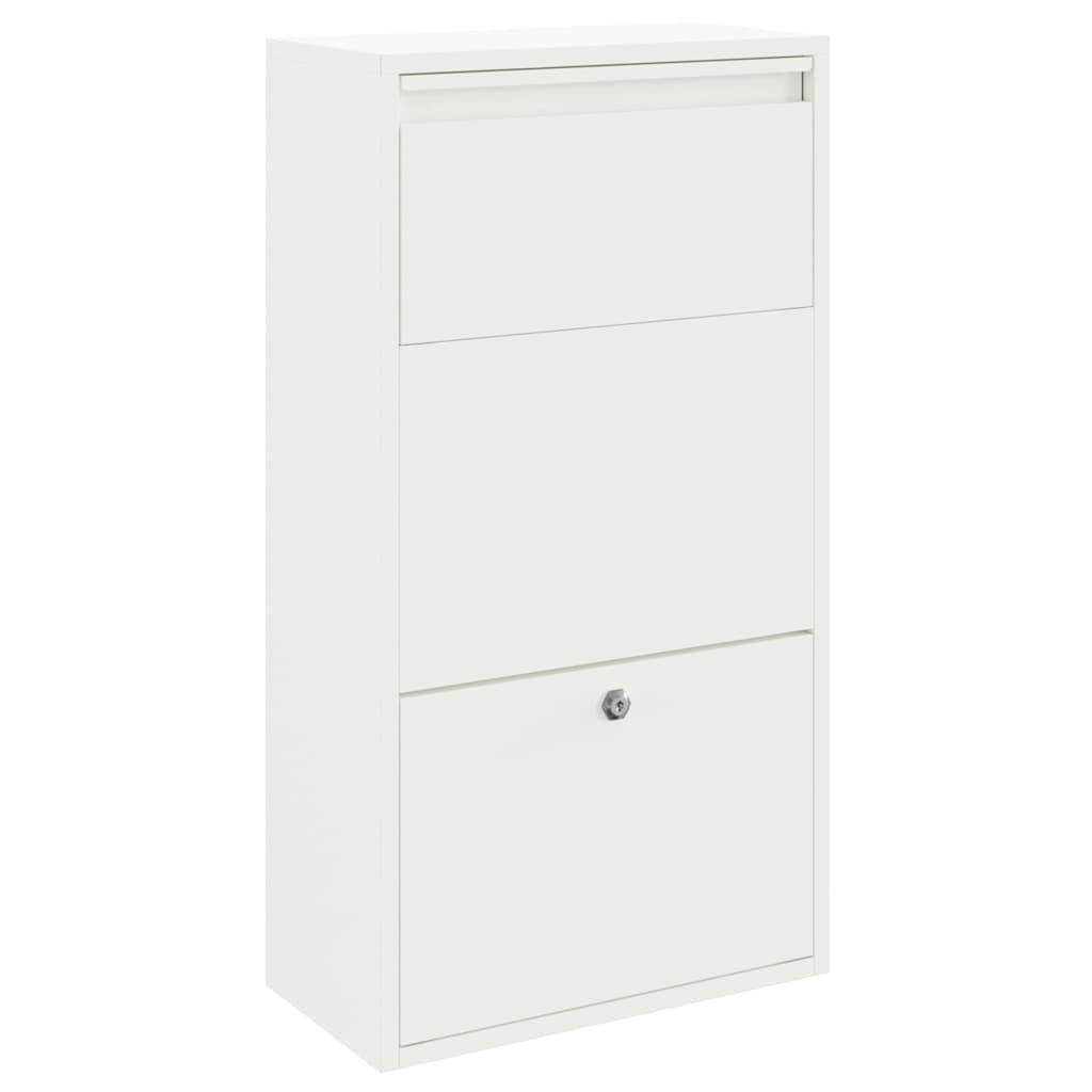 vidaXL Paketdrop-Box mit Speicher mit Tür Weiß 44 x 22 x 82 cm Stahl