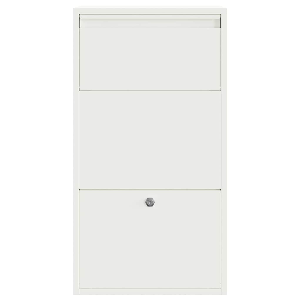 vidaXL Paketdrop-Box mit Speicher mit Tür Weiß 44 x 22 x 82 cm Stahl