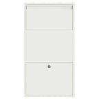 vidaXL Paketdrop-Box mit Speicher mit Tür Weiß 44 x 22 x 82 cm Stahl