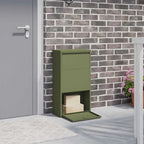 vidaXL Paketdrop-Box mit Speicher Olive Grün 44 x 22 x 82 cm Stahl
