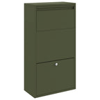 vidaXL Paketdrop-Box mit Speicher Olive Grün 44 x 22 x 82 cm Stahl