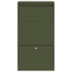 vidaXL Paketdrop-Box mit Speicher Olive Grün 44 x 22 x 82 cm Stahl