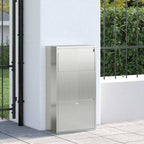 vidaXL Paketdrop-Box mit Tür Silber 44 x 22 x 82 cm Verzinkter Stahl