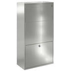 vidaXL Paketdrop-Box mit Tür Silber 44 x 22 x 82 cm Verzinkter Stahl