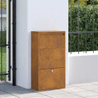 vidaXL Paketdrop-Box mit Tür Rostig 44 x 22 x 82 cm Wetterfeststahl
