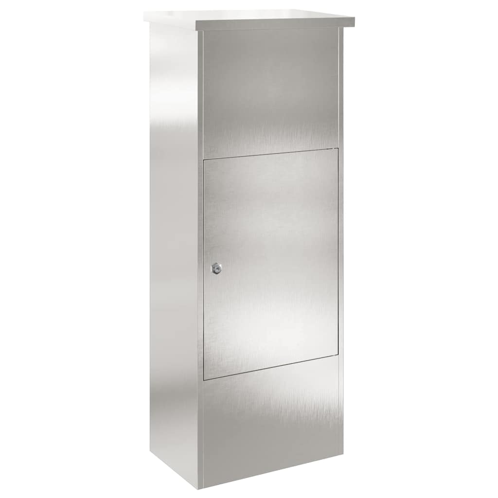 vidaXL Paketdrop-Box mit Tür Silber 44,5 x 29 x 110,5 cm Edelstahl