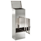vidaXL Paketdrop-Box mit Tür Silber 44,5 x 29 x 110,5 cm Edelstahl