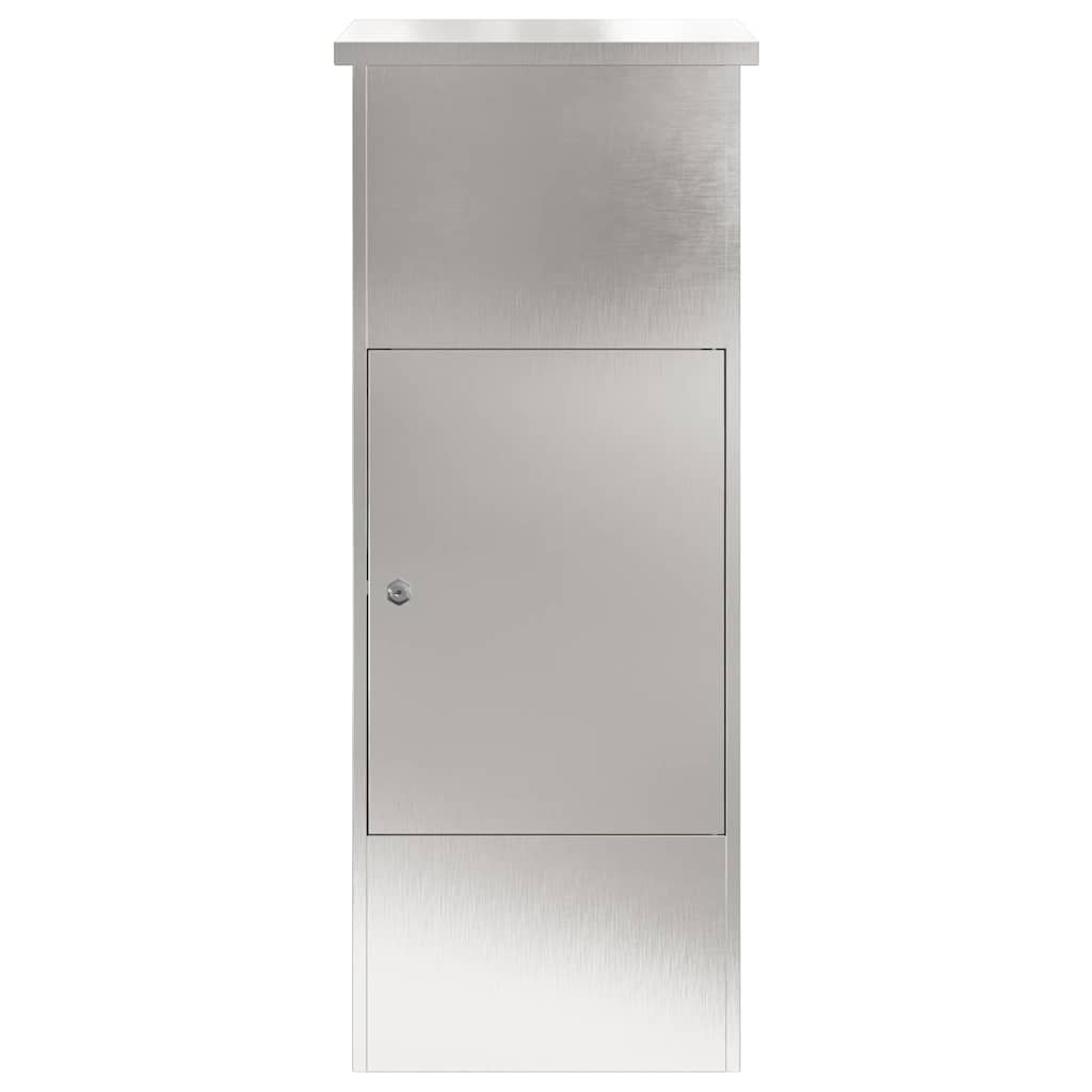 vidaXL Paketdrop-Box mit Tür Silber 44,5 x 29 x 110,5 cm Edelstahl