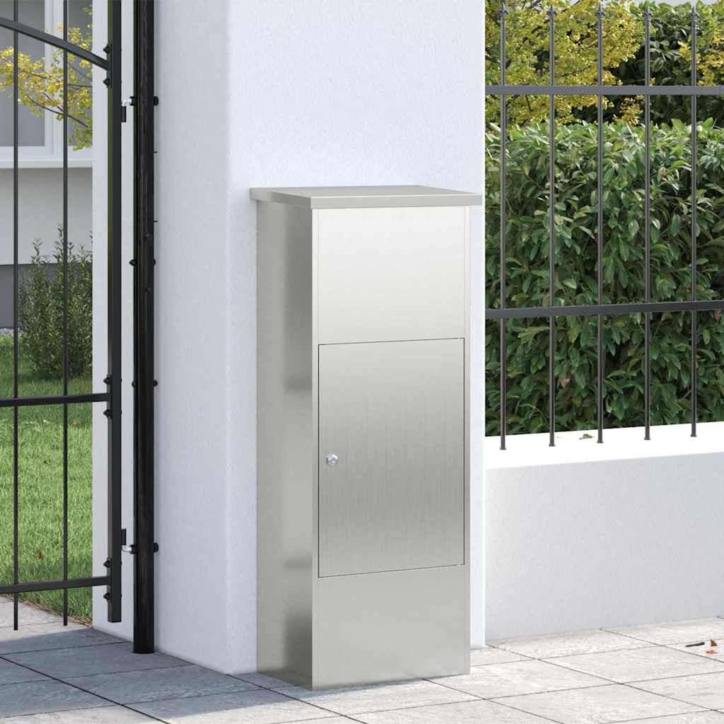 vidaXL Paketdrop-Box Schwarz 44,5 x 29 x 110,5 cm Verzinkter Stahl