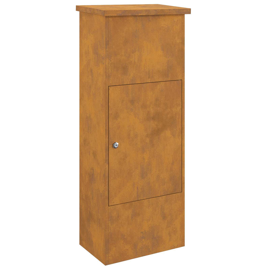 vidaXL Paketdrop-Box Rostig 44,5 x 29 x 110,5 cm Wetterfeststahl