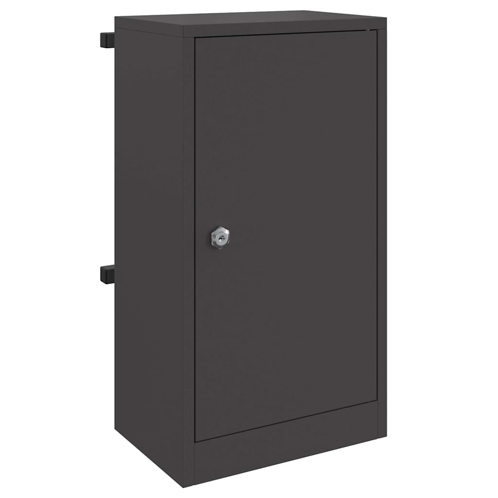 vidaXL Briefkasten mit Speicher mit Tür Schwarz 30 x 20 x 55 cm Stahl