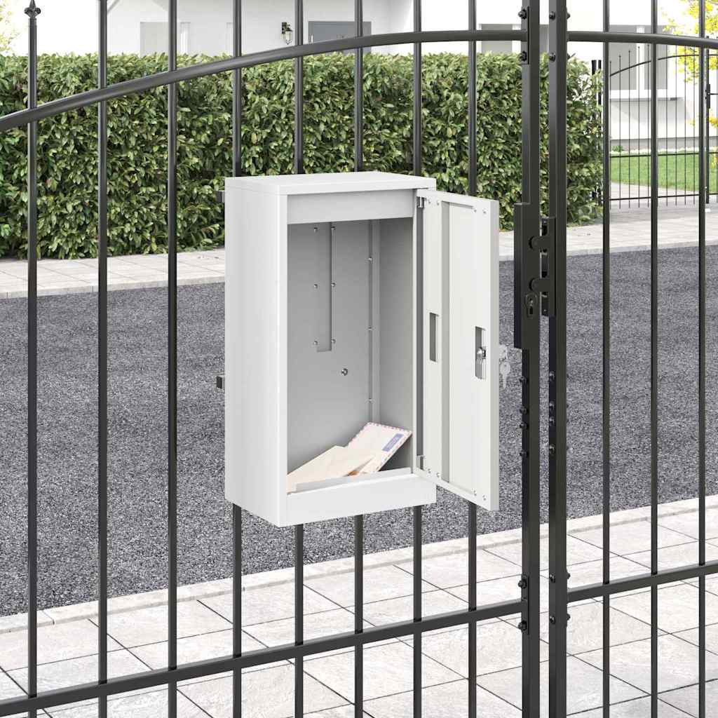 vidaXL Briefkasten mit Speicher mit Tür Schwarz 30 x 20 x 55 cm Stahl