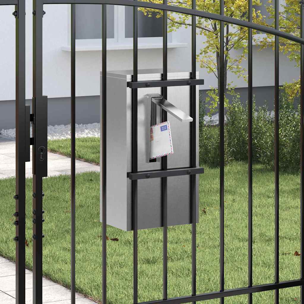 vidaXL Briefkasten mit Speicher Silber 30 x 20 x 55 cm Edelstahl