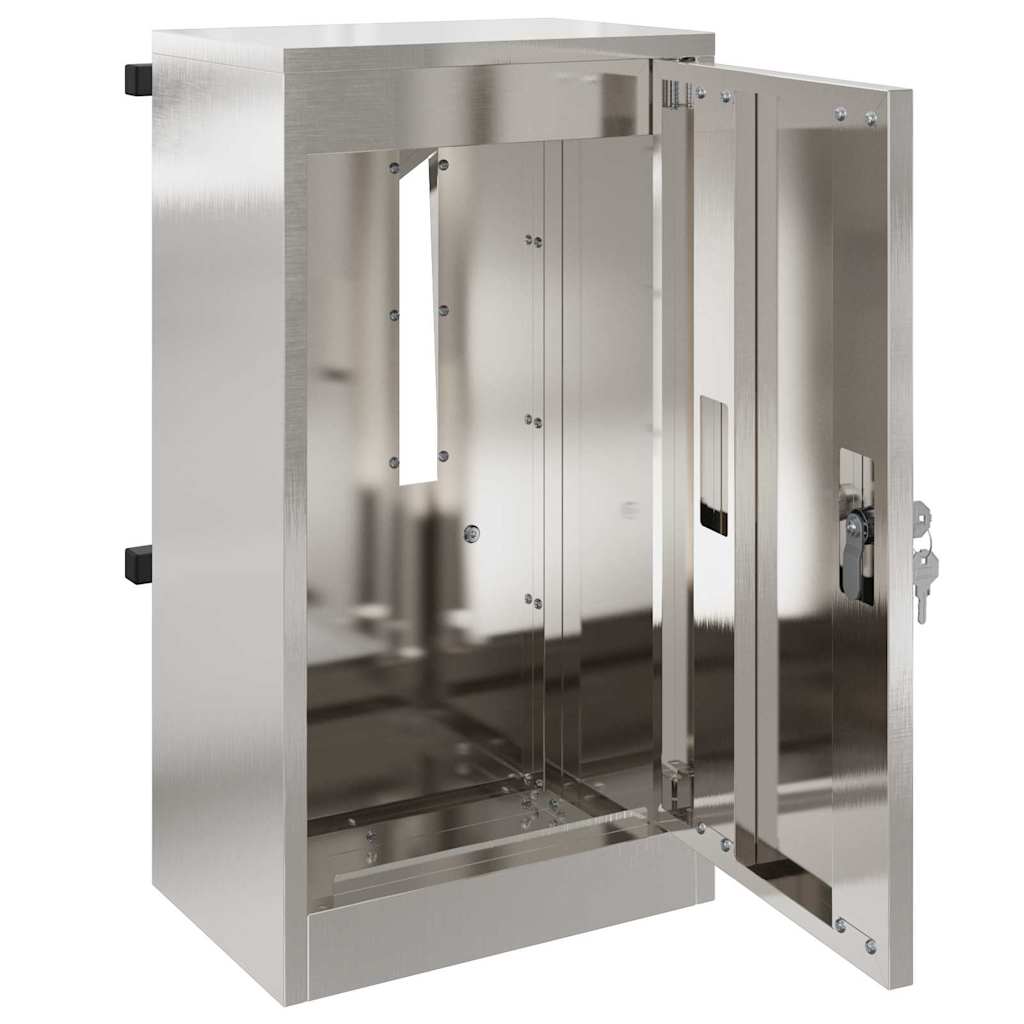 vidaXL Briefkasten mit Speicher Silber 30 x 20 x 55 cm Edelstahl