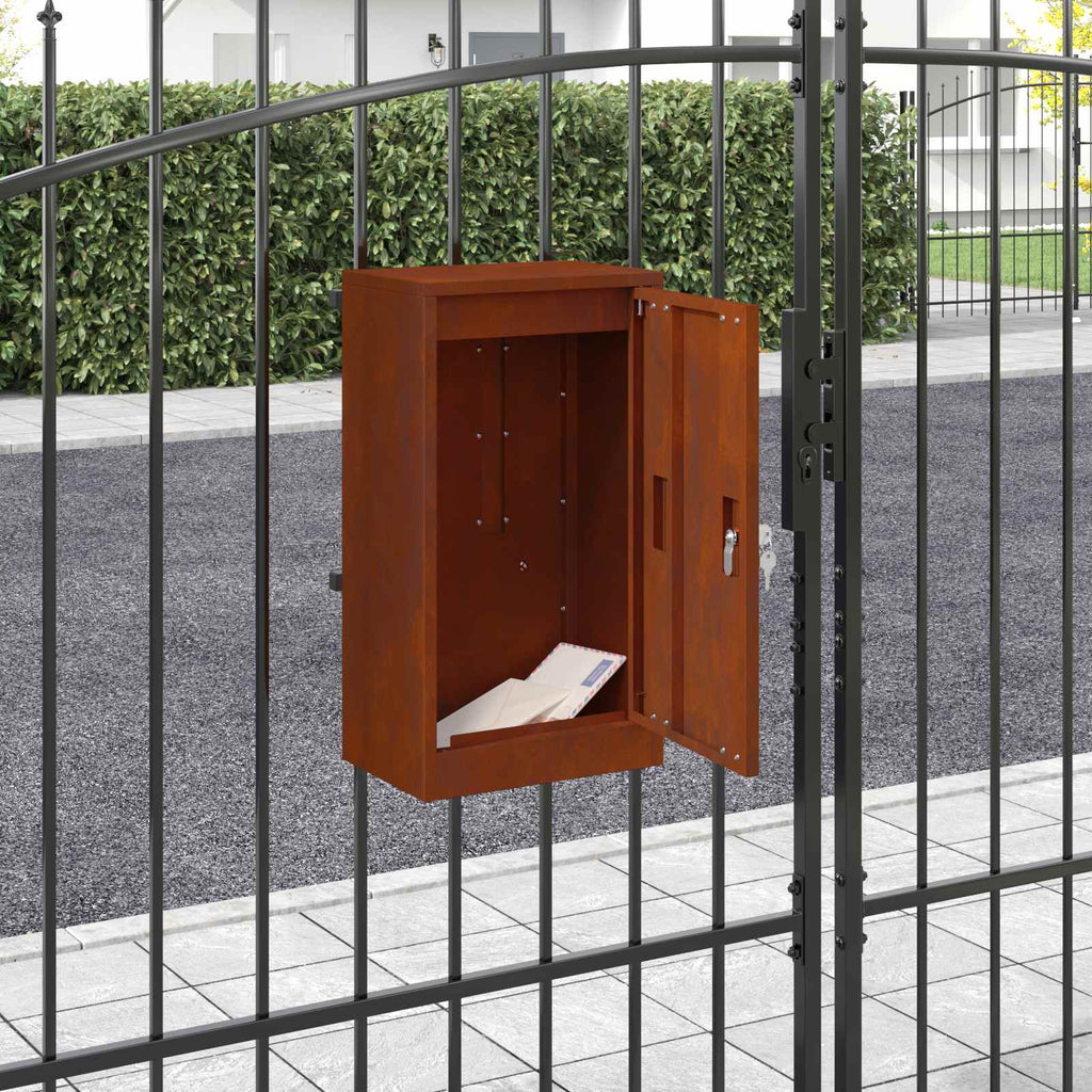 vidaXL Briefkasten mit Speicher Rostig 30 x 20 x 55 cm Wetterfeststahl