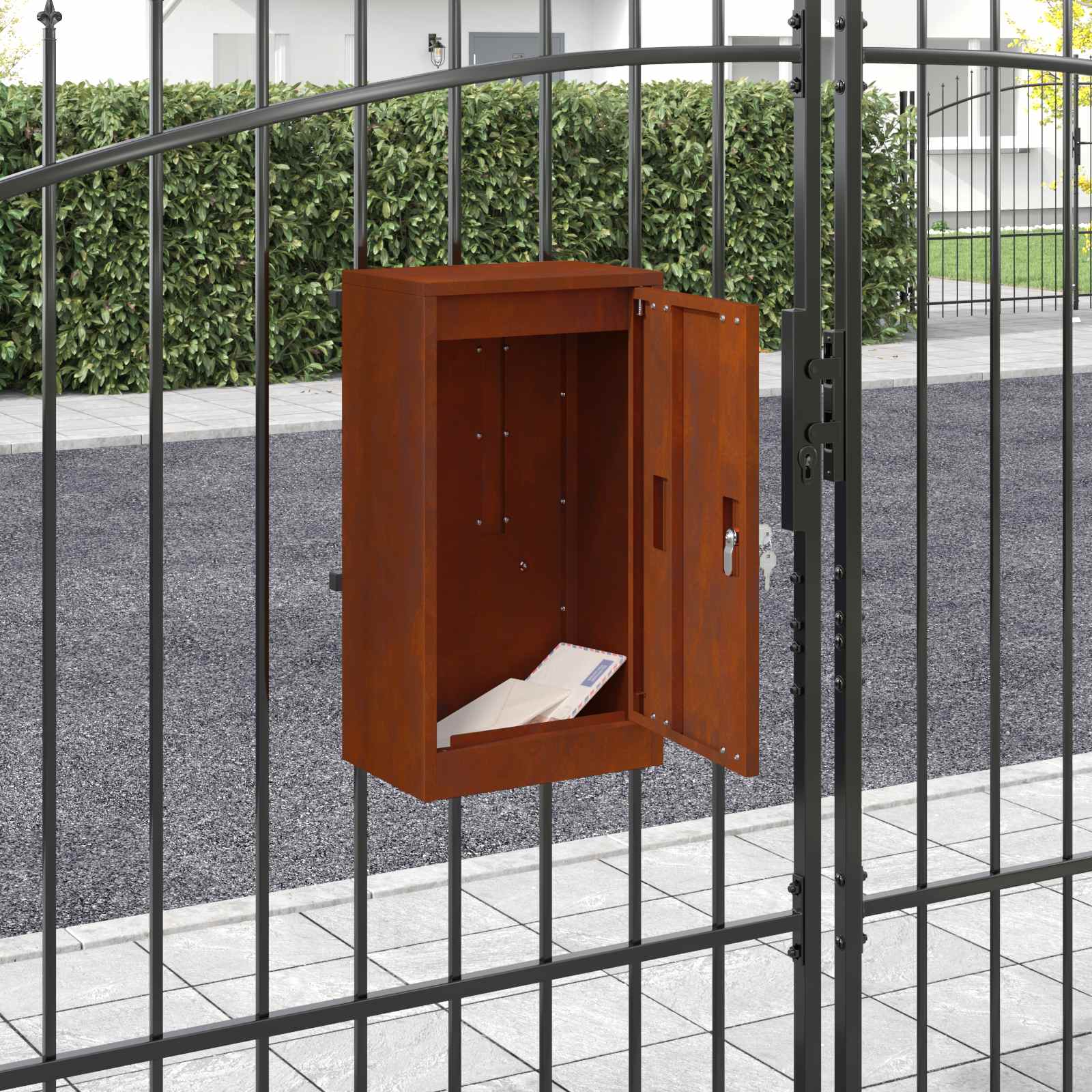 vidaXL Briefkasten mit Speicher Rostig 30 x 20 x 55 cm Wetterfeststahl