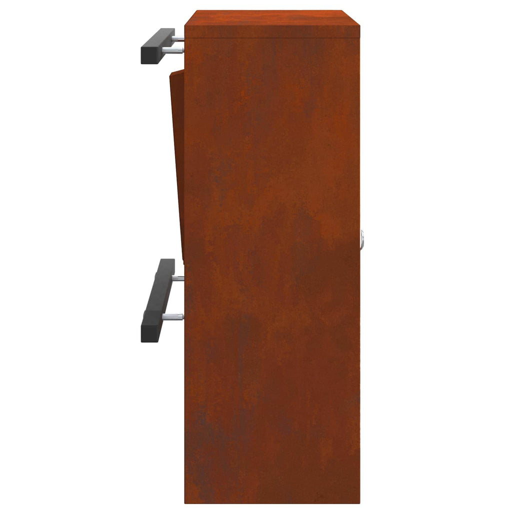 vidaXL Briefkasten mit Speicher Rostig 30 x 20 x 55 cm Wetterfeststahl
