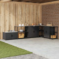 vidaXL Küchenaufbewahrung HATTEM Schwarz 90 x 50 x 92 cm Stahl