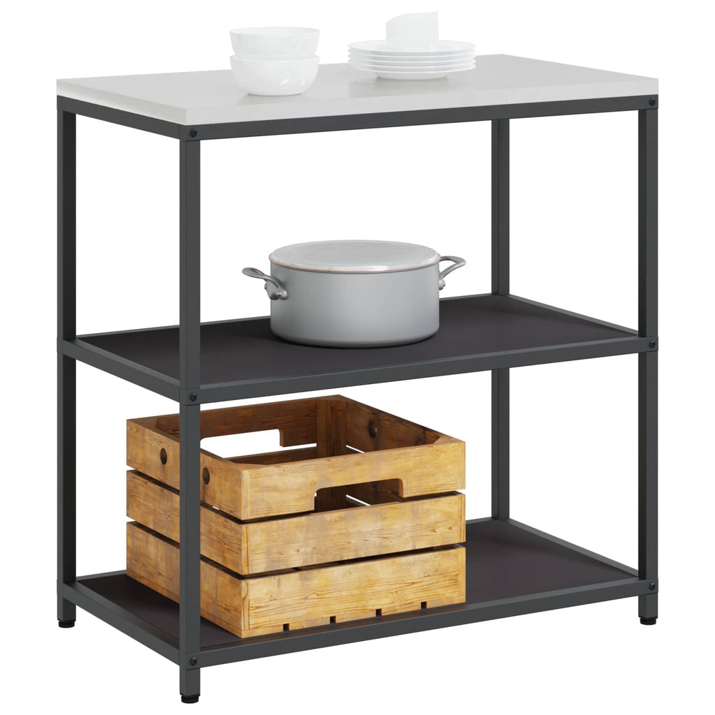vidaXL Küchenaufbewahrung HATTEM Schwarz 90 x 50 x 92 cm Stahl
