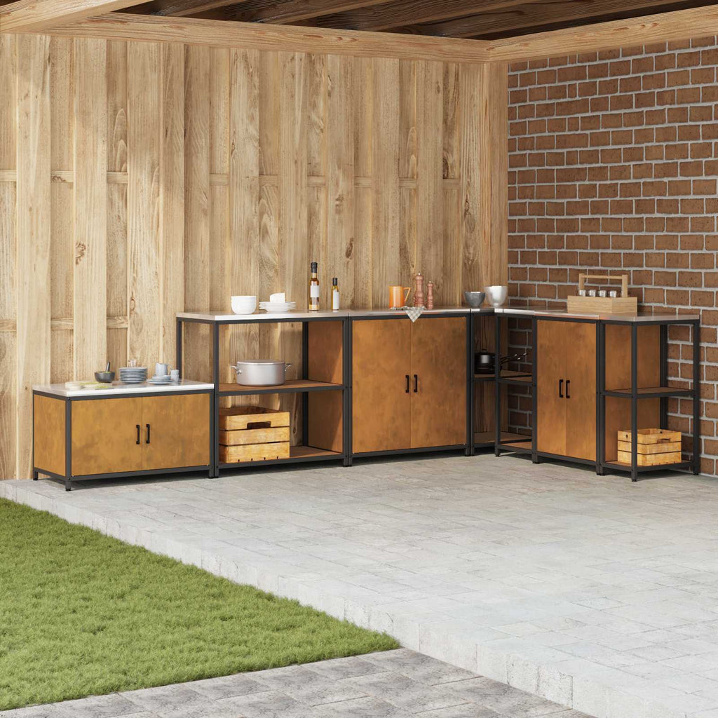 vidaXL Küchenaufbewahrung HATTEM Rostig 90 x 50 x 92 cm Stahl