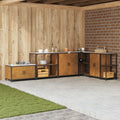 vidaXL Küchenaufbewahrung HATTEM Rostig 90 x 50 x 92 cm Stahl