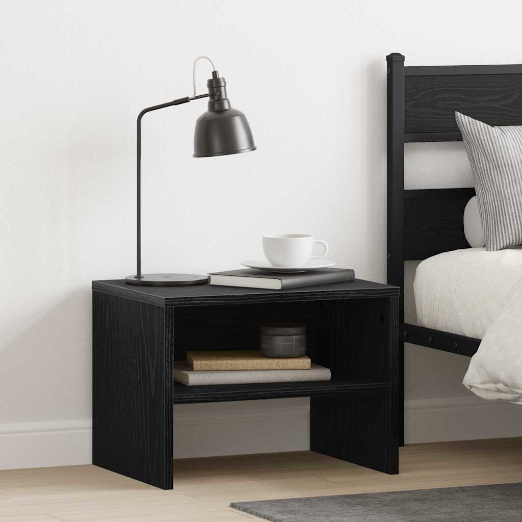 vidaXL Nachttisch 2 pcs Schwarz Eichen-Optik 40 x 40 x 30 cm
